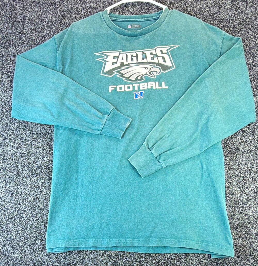 NFL Team Apparel Philadelphia Eagles NFL Football Long Sleeve Shirt Green, XL
